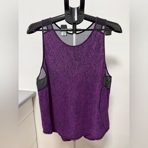 Lululemon Sculpt Tank II Circuit Aurora Black Purple Mesh Racerback Workout Top